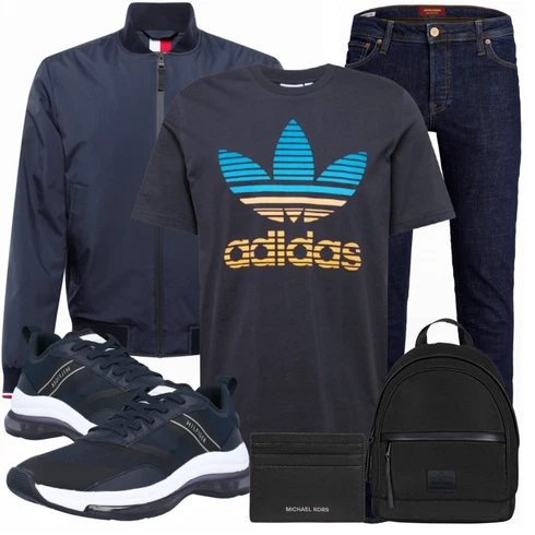 Schwarz Rucksack Johnny Urban kombinieren