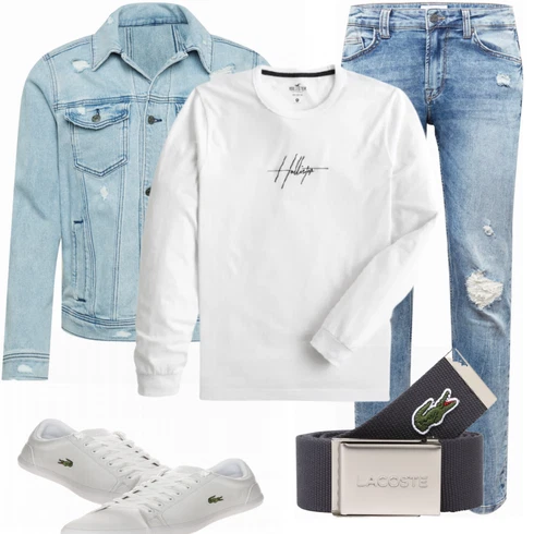 Blau/Grau Sommerjacke Hollister kombinieren
