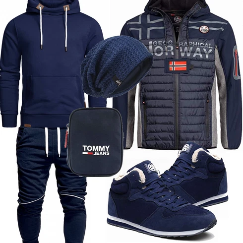 Blau Hut/Winter Parka VECRY kombinieren