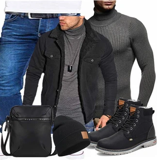 Outfit mit Blau Hut/Winter Parka Occulto "Cooles Outfit"