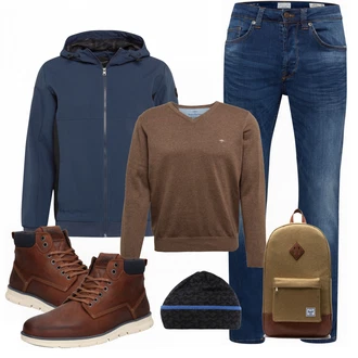 Outfit mit Rot Strickjacke Fynch-Hatton "Cooles Outfit"