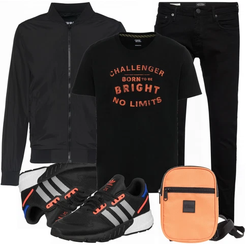 Orange Schultertasche Urban Classics kombinieren