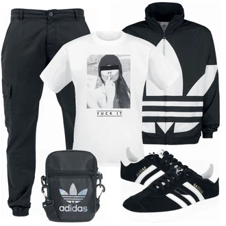 Outfit mit Mischfarben Sneaker Adidas "Cooles Outfit"