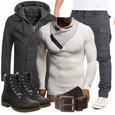 Blau Wintermantel/Winter Parka Indicode Jeans kombinieren