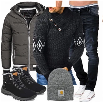 Outfit mit Grau Hut Carhartt "Cooles Winter Outfit"