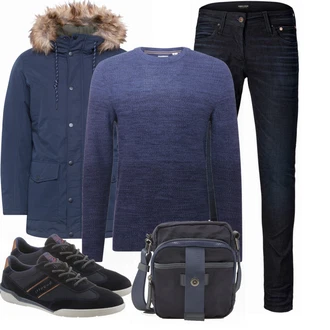 Winter Outfits mit Schwarz Schultertasche Tom Tailor "Cooles Winter Outfit"