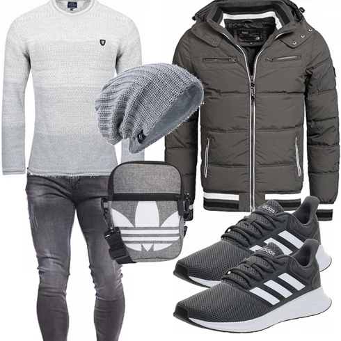 Grau Hut/Winter Parka VECRY kombinieren