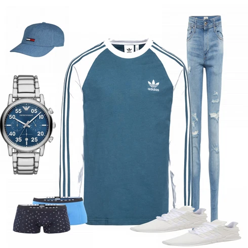 Weiß Sportschuh Adidas Originals kombinieren mit T-Shirt