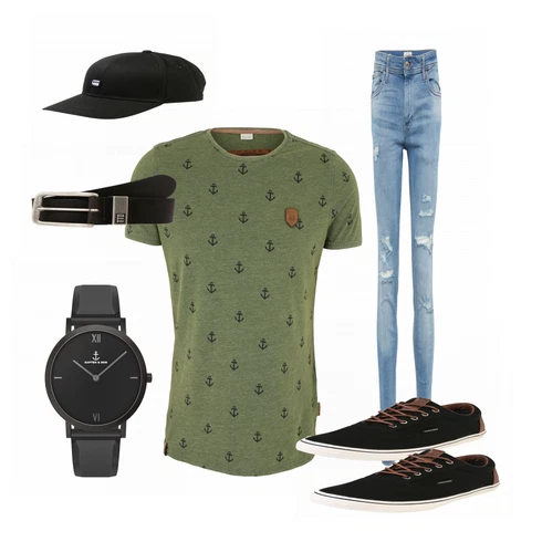 Blau Accessoire Gürtel Tom Tailor Denim kombinieren