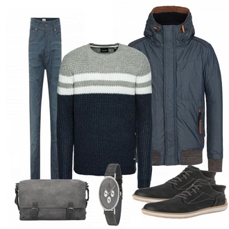 Outfit mit Blau Stiefel Josef Seibel "David"
