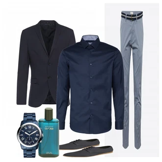 Outfit mit Schwarz Casual Hemd SELECTED HOMME "Davidoff"