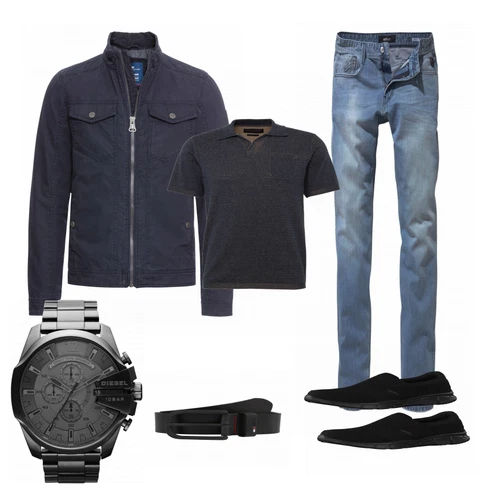 Schwarz Sneaker/Hausschuh Skechers kombinieren mit Gürtel, Gürtel