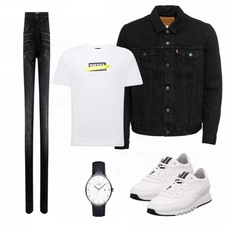 Sommer Outfits mit Schwarz Jeans Jack & Jones "Diesel"
