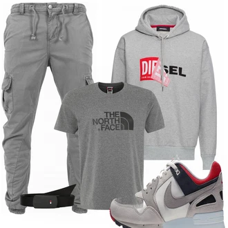 Outfit mit Grau Sneaker Nike "DIESEL"