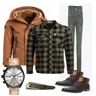 Outfit mit Braun Stiefel Tom Tailor "Diesel"