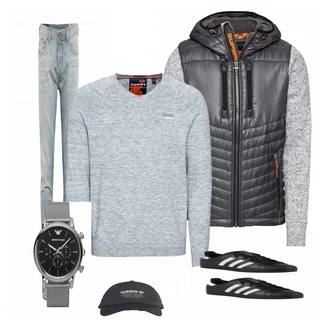 Outfit mit Grau SommerJacke Superdry "DIESEL"
