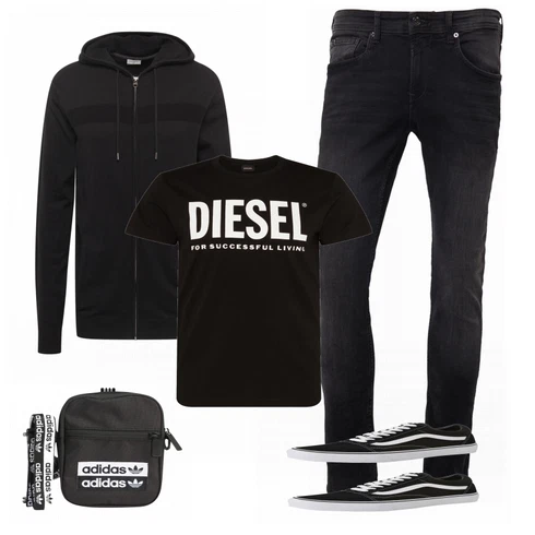 Schwarz/Mischfarben T-Shirt Diesel kombinieren