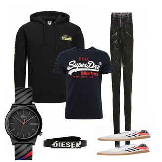 Outfit mit Orange Hose Tigha "Diesel"