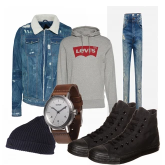 Outfit mit Schwarz Sneaker Converse "diosos"