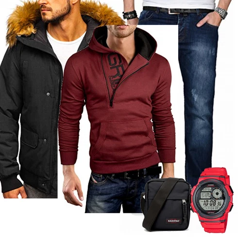 Rot Trachtenmode Trachtenjacke Grin&Bear kombinieren