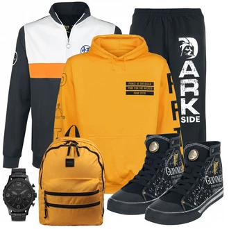Outfit mit Gelb Accessoire Vans "Dragon"