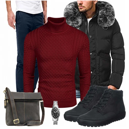 Rot Overall/Jacke Winter Parka COOFANDY kombinieren