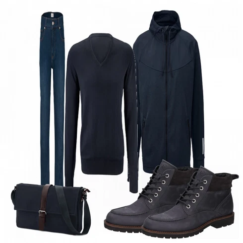 Blau Stiefel Ecco kombinieren