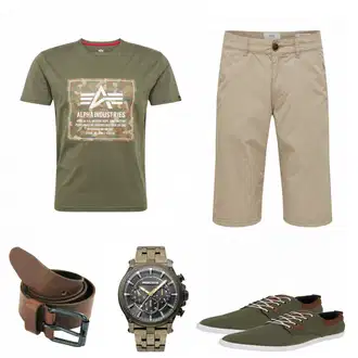 Outfit mit Beige EDC by Esprit "EDC by Esprit Short"