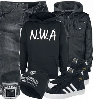Outfit mit Blau Schuh Sneaker Adidas "Einzigartiger Look"