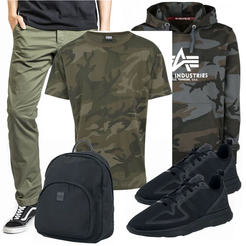 Grün T-Shirt Urban Classics kombinieren