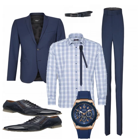 Blau/Schwarz Hose Große Größe S.Oliver Black Label kombinieren