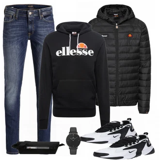 Outfit mit Blau Sneaker Nike "Ellesse"