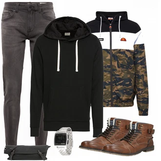 Outfit mit Rot Stiefel Tom Tailor "ELLESSE"
