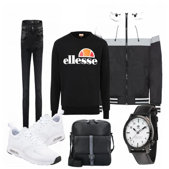 Outfit mit Weiß Sneaker Nike "Ellesse"