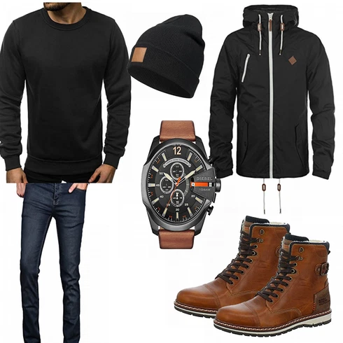 Braun Schuh/Winterschuh/Winter Parka Bullboxer kombinieren