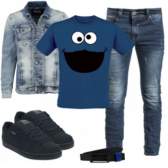 Outfit mit Blau Gürtel Diesel "EMP Blue"
