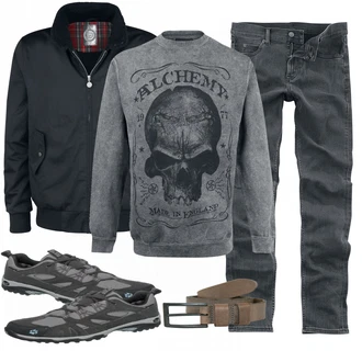 Outfit mit Grau Sportschuh Jack Wolfskin "EMP Gray"