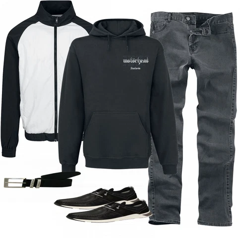 Halbschuh Sioux kombinieren mit Schwarz Gürtel Petrol Industries