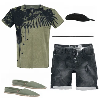 Outfit mit Grün Sommer Schuh "EMP green"