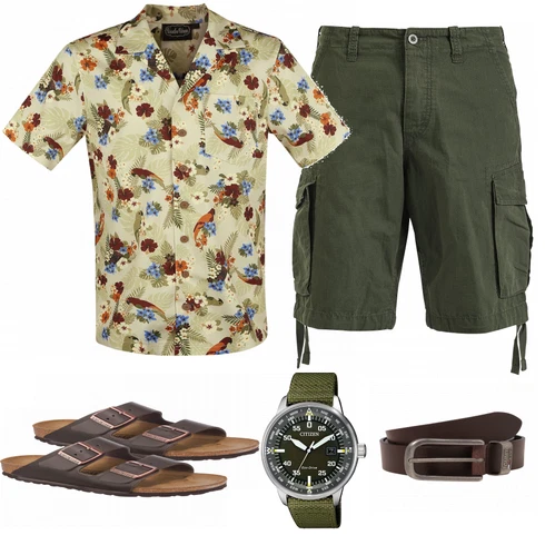 Grau Hausschuh Birkenstock kombinieren mit Braun Gürtel Tommy Jeans