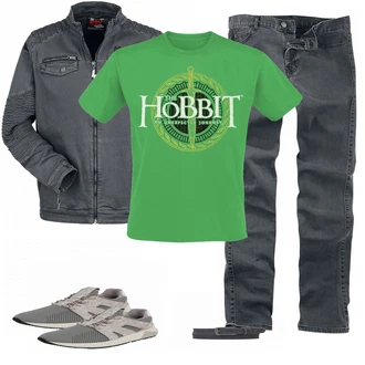Outfit mit Grau Sneaker Replay "EMP Green"