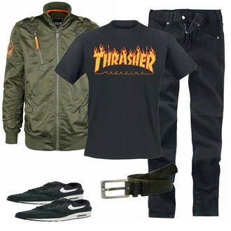 Outfit mit Grün Sneaker Nike "EMP Green"