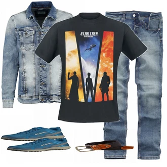 Outfit mit Blau Sportschuh Columbia "EMP Jeans"