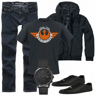 Outfit mit Schwarz Sneaker Nike "EMP Look"