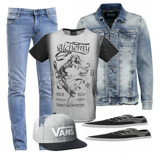 Outfit mit Grau Sneaker Volcom "EMP LOOK"