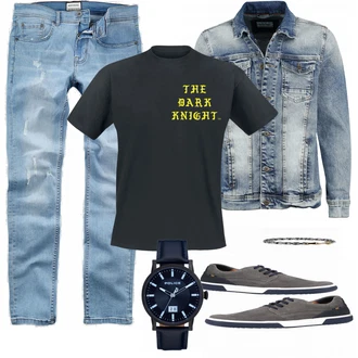 Outfit mit Schwarz T-Shirt Batman "EMP Look"