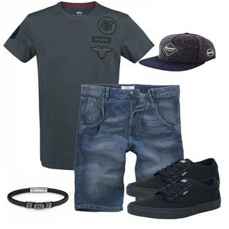 Outfit mit Schwarz Sneaker Vans "EMP LOOK"