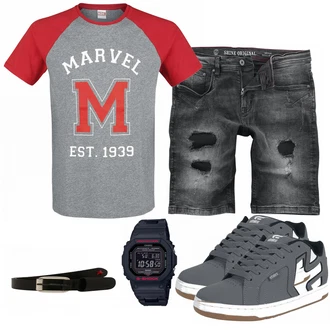 Outfit mit Rot Gürtel Diesel "EMP Marvel"