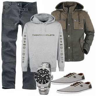 Outfit mit Grau Sneaker Tom Tailor "EMP Mix"