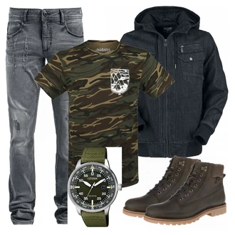 Outfit mit Grün Stiefel Camel Active "EMP mood"